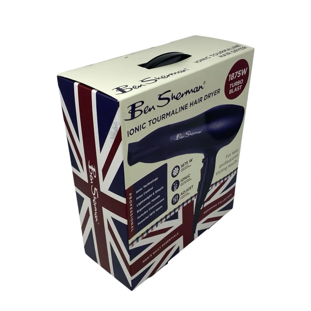 Ben Sherman Professional Ionic Tourmaline Hair Dryer - Dark‎ Blue 1875W